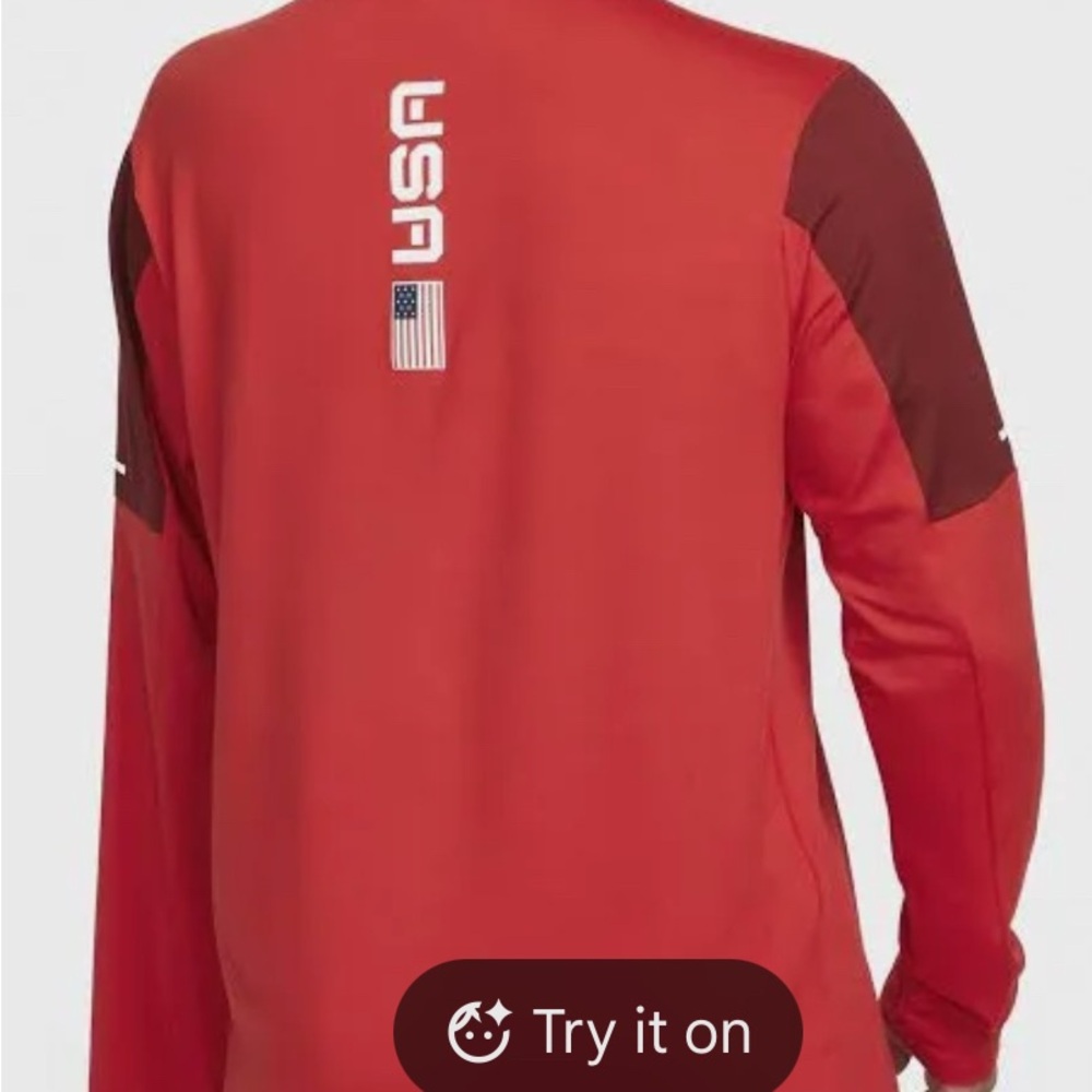 Nike Red and Maroon Quarter-Zip Pullover - Picture 2 of 5